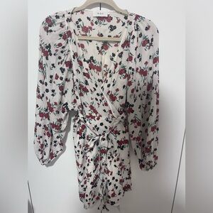A.L.C. Floral Dress with Red and Black Accents
